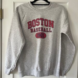 Gray Boston Baseball Sweatshirt